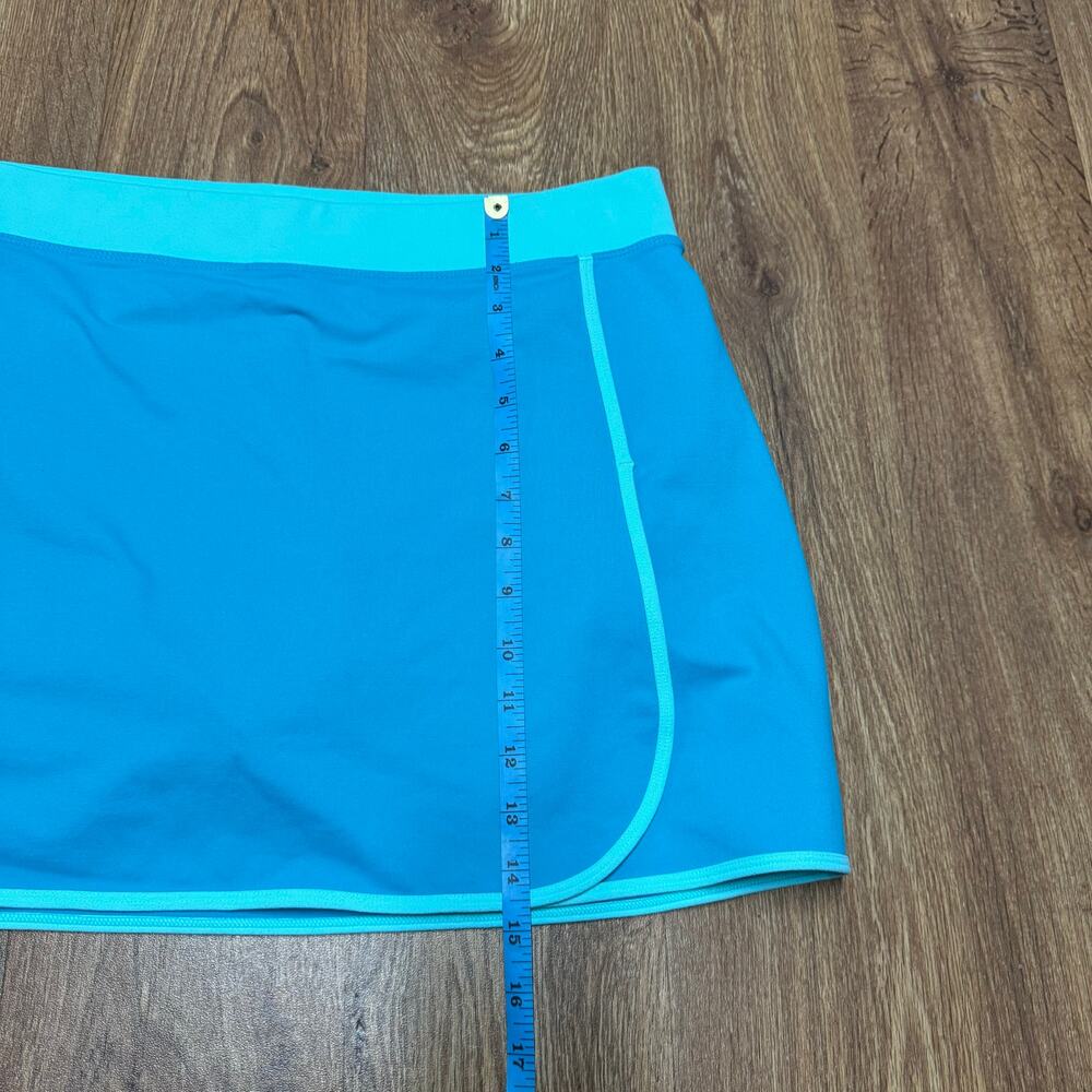 Lands Ends Womens Solid Blue Faux Wrap Skort Attached Shorts Skirt Size Medium - Picture 10 of 10